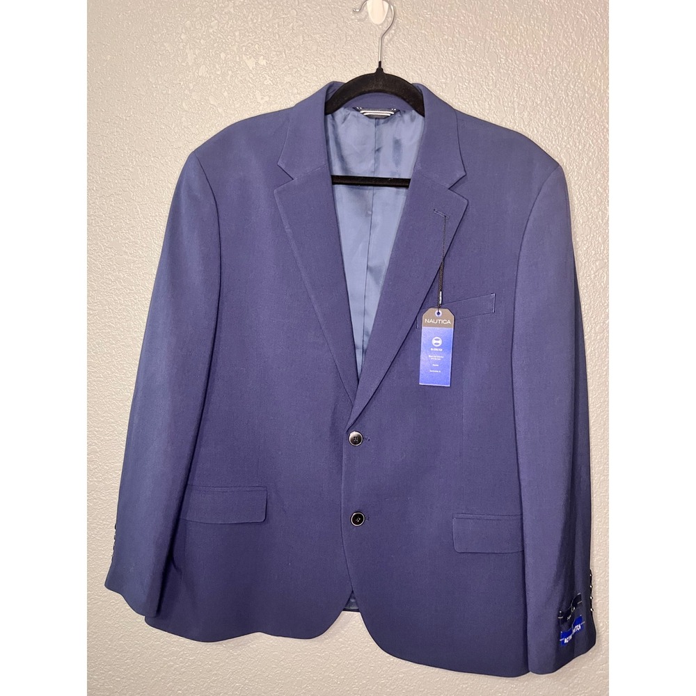 Nautica Mens Modern Fit Active Stretch Blazer Blue 44S NA000274